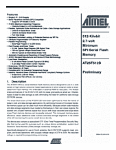 DataSheet AT25F512B pdf