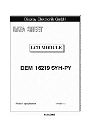 DataSheet DEM16219SYH-PY pdf