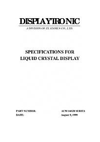 DataSheet ACM1602B pdf