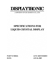 DataSheet ACM1602M pdf