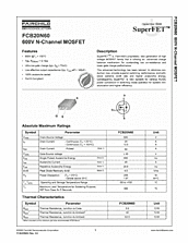 DataSheet FCB20N60 pdf