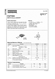 DataSheet FQP7N60 pdf