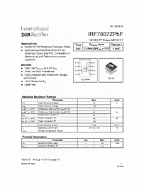 DataSheet IRF7807Z pdf