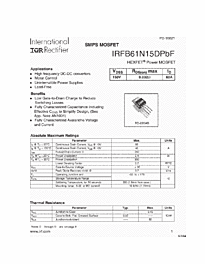 DataSheet IRFB61N15D pdf