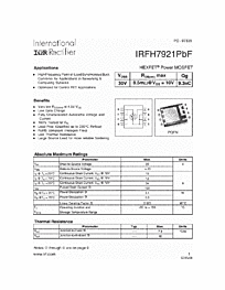 DataSheet IRFH7921PbF pdf