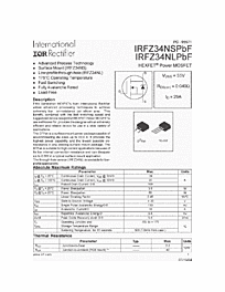 DataSheet IRFZ34NS pdf