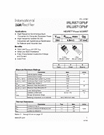 DataSheet IRLU8713PBF pdf