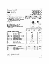 DataSheet IRLU8743PBF pdf