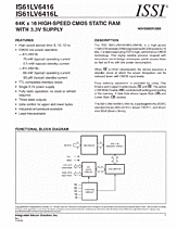 DataSheet IS61LV6416 pdf