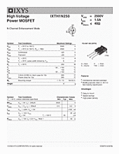 DataSheet IXTH1N250 pdf