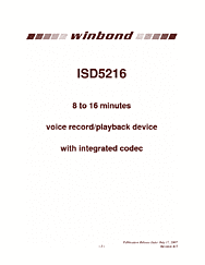 DataSheet ISD5216 pdf