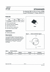 DataSheet STD3NK60ZD pdf