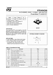 DataSheet STE40NC60 pdf