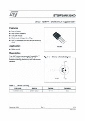 DataSheet STGW30N120KD pdf