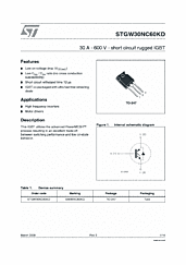 DataSheet STGW30NC60KD pdf