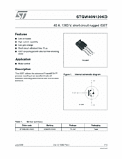 DataSheet STGW40N120KD pdf