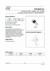 DataSheet STP40NF10L pdf