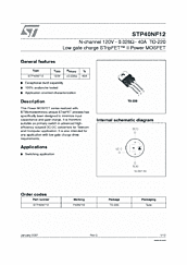 DataSheet STP40NF12 pdf