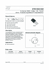 DataSheet STW13NK100Z pdf