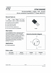 DataSheet STW13NK80Z pdf