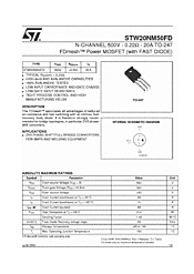 DataSheet STW20NM50FD pdf