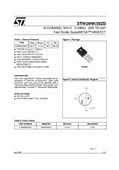 DataSheet STW29NK50ZD pdf