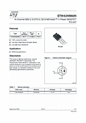 DataSheet STW43NM60N pdf