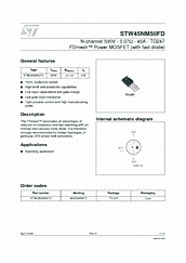 DataSheet STW45NM50FD pdf