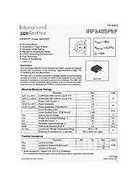 DataSheet IRF540SPBF pdf