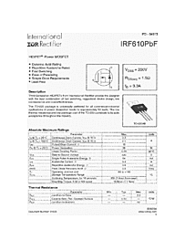 DataSheet IRF610PBF pdf