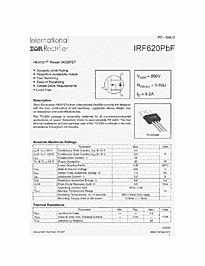 DataSheet IRF620PBF pdf