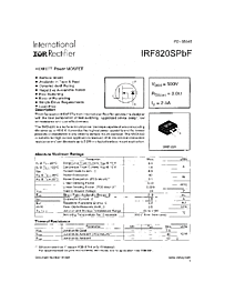 DataSheet IRF820SPBF pdf