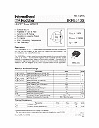 DataSheet IRF9540S pdf