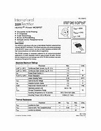 DataSheet IRF9610PBF pdf