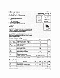 DataSheet IRF9620PBF pdf