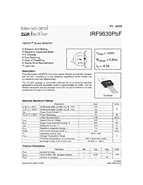 DataSheet IRF9630PBF pdf