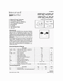 DataSheet IRF9Z14LPBF pdf