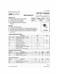 DataSheet IRFB17N60K pdf