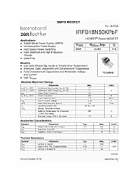 DataSheet IRFB18N50KPBF pdf