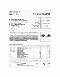 DataSheet IRFBC20LPBF pdf