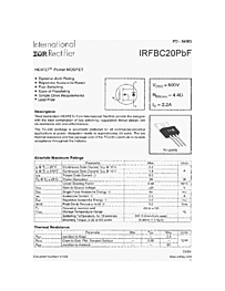 DataSheet IRFBC20PBF pdf