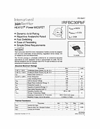 DataSheet IRFBC30PBF pdf