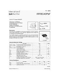DataSheet IRFBC40PBF pdf