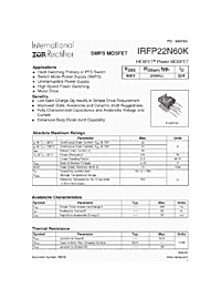 DataSheet IRFP22N60K pdf