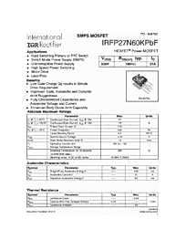 DataSheet IRFP27N60KPBF pdf