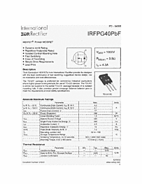 DataSheet IRFPG40PBF pdf