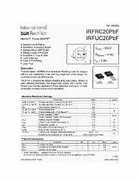 DataSheet IRFRC20PBF pdf