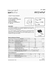 DataSheet IRFZ14PBF pdf