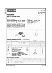 DataSheet FQP2N50 pdf