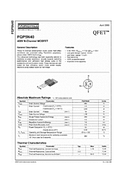 DataSheet FQP5N40 pdf